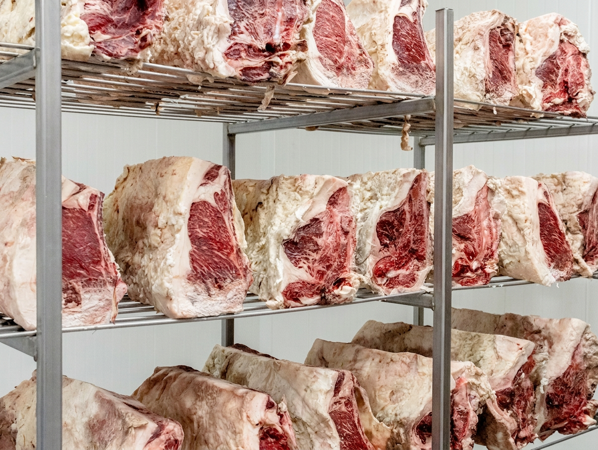Inside the Porter Road facility where beef is dry aged with circulating air